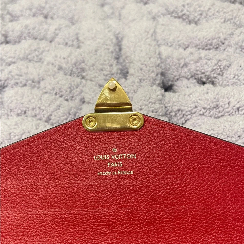 Louis Vuitton Red and Brown Monogram Clutch